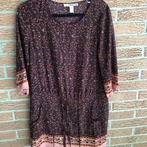 Floral rusty autumn dress